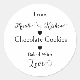 Schokoladenkekse mit Liebe gebacken Modern Einfach Runder Aufkleber