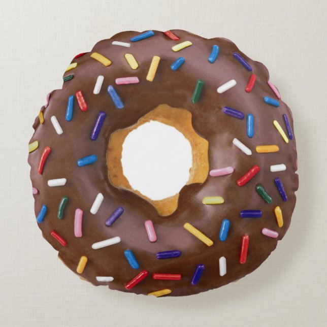 Schokoladenkrapfen Rundes Kissen (Vorderseite)