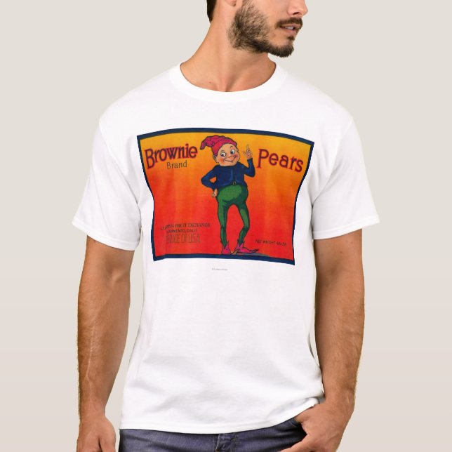 Schokoladenkuchen-Birnen-Kisten-Aufkleber T-Shirt (Vorderseite)