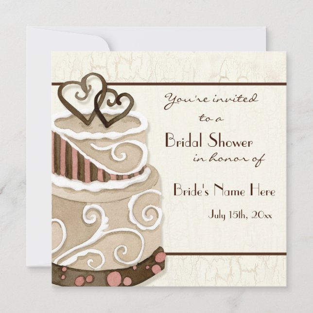 Schokoladenkuchen Bridal Dusche Einladung (Vorderseite)