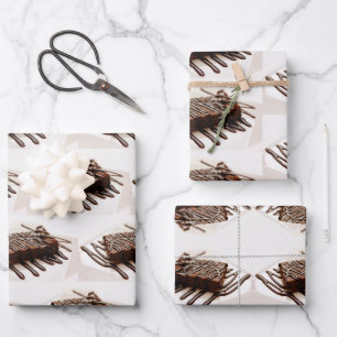 Schokoladenkuchen Geschenkpapier Set