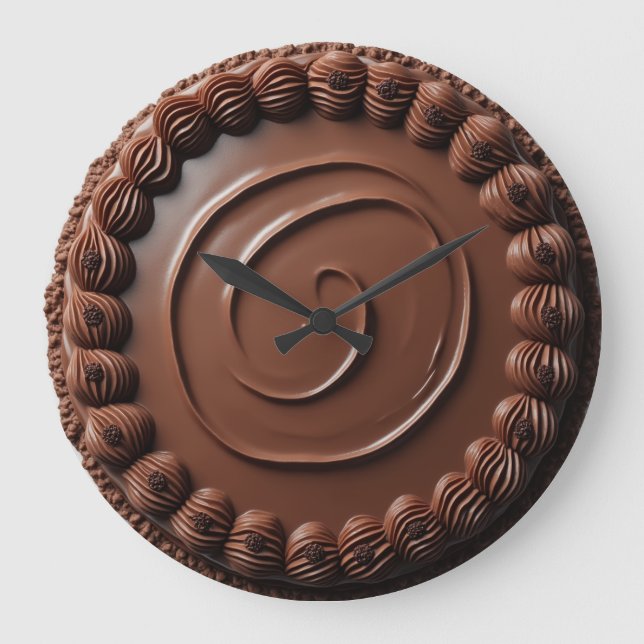 Schokoladenkuchen Große Wanduhr (Vorderseite)