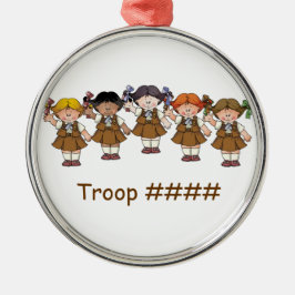 Schokoladenkuchen-Gruppe Silbernes Ornament