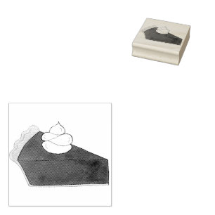 Schokoladenkuchen, handgeschnitzte Creme Slice Des Gummistempel