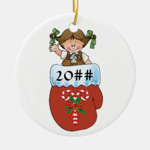 Schokoladenkuchen-Handschuh brünett Keramik Ornament