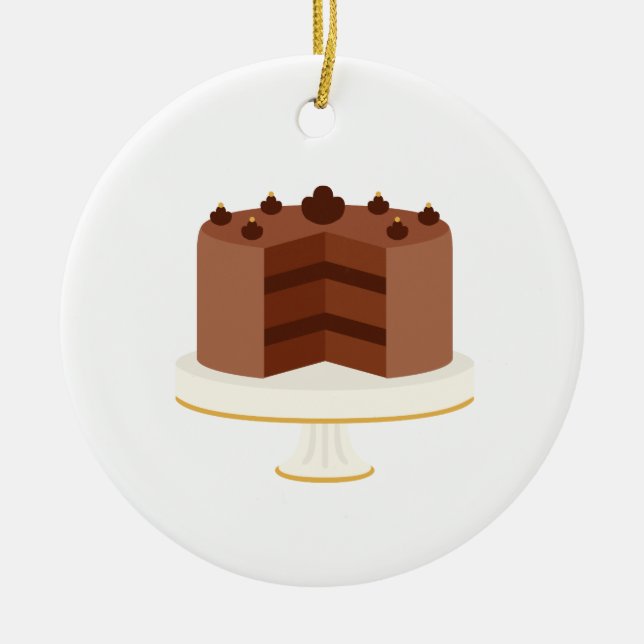 Schokoladenkuchen Keramik Ornament (Vorne)