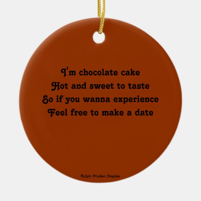 Schokoladenkuchen Keramikornament (Vorne)