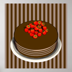 Schokoladenkuchen mit Berries POSTER
