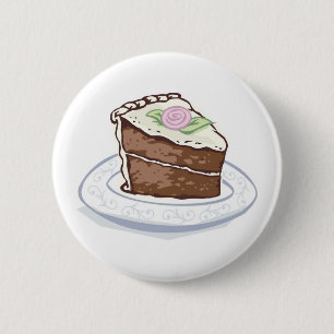 Schokoladenkuchen mit rosa Rosenakzent Button