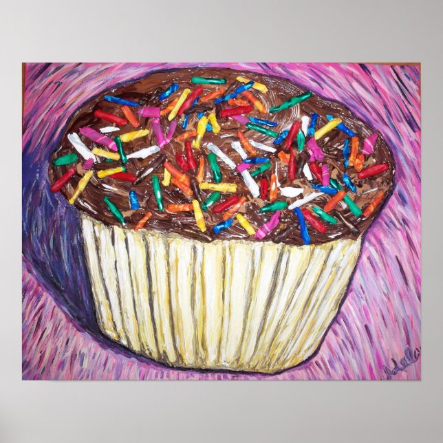 "Schokoladenkuchen mit Sprinklen" Poster (Vorne)
