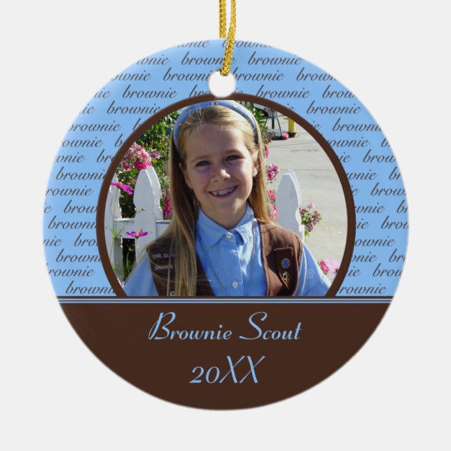 Schokoladenkuchen-Pfadfinder-Foto-Verzierung Keramik Ornament (Vorne)