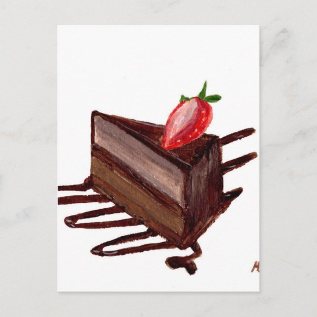 Schokoladenkuchen Postkarte (Vorderseite)