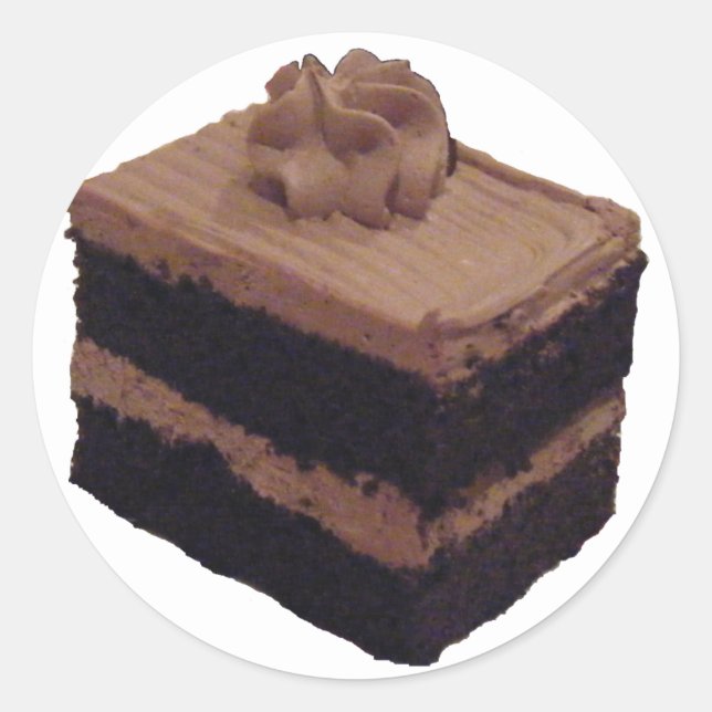 Schokoladenkuchen Runder Aufkleber (Vorderseite)