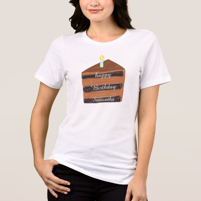 Schokoladenkuchen Tri-Blend Shirt (Vorderseite)