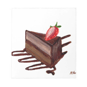 Schokoladenkuchen Wasserfarbengebäck Süßspeise Notizblock