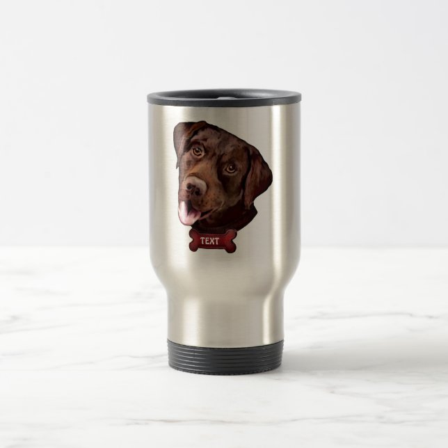 Schokoladenlabrador-Retrieverhundereise-Tassen Reisebecher (Mittel)
