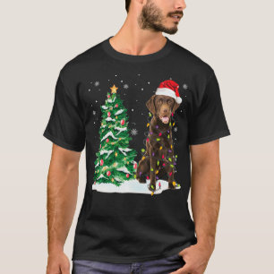 Schokoladenlabrador Weihnachtsbeleuchtung Dekorati T-Shirt