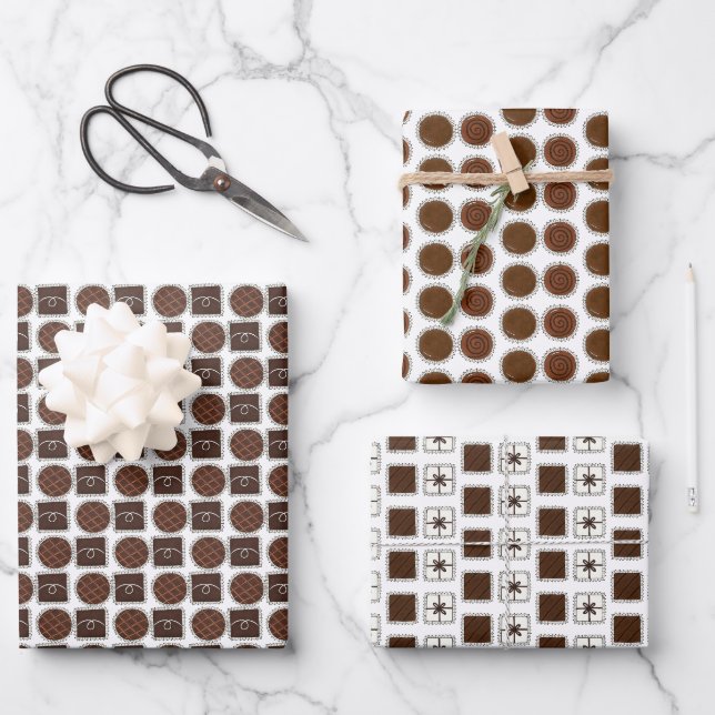Schokoladenladen Schokolade Schokolade Geschenkpapier Set (Vorderseite)