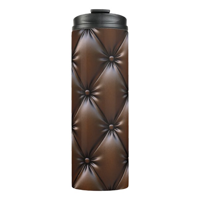 Schokoladenleder: Luxuriöse Upholsterie Thermosbecher (Vorderseite)
