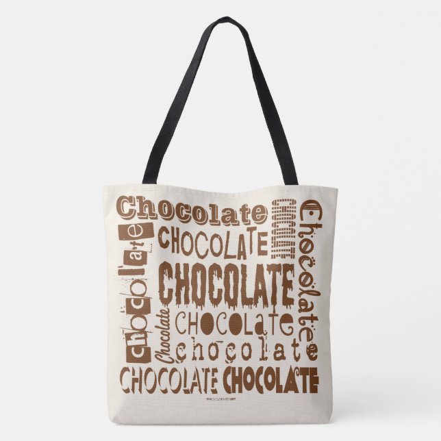 Schokoladenliebhaber Schriftart-Jumble Cross Body  Tasche (Rückseite)