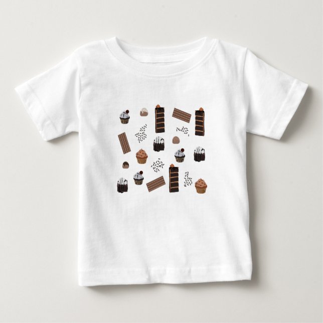 Schokoladenmuster Baby T-shirt (Vorderseite)