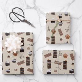 Schokoladenmuster Geschenkpapier Set