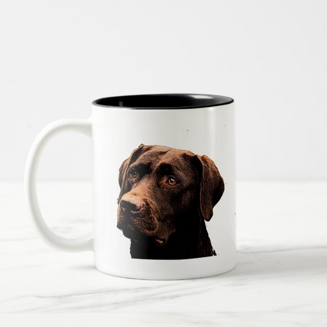 Schokoladenoberfläche Labrador Zweifarbige Tasse (Links)