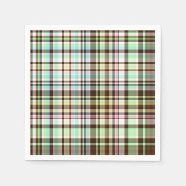Schokoladenpasten Kariert 1-PAPIER NAPKINS Serviette (Vorderseite)