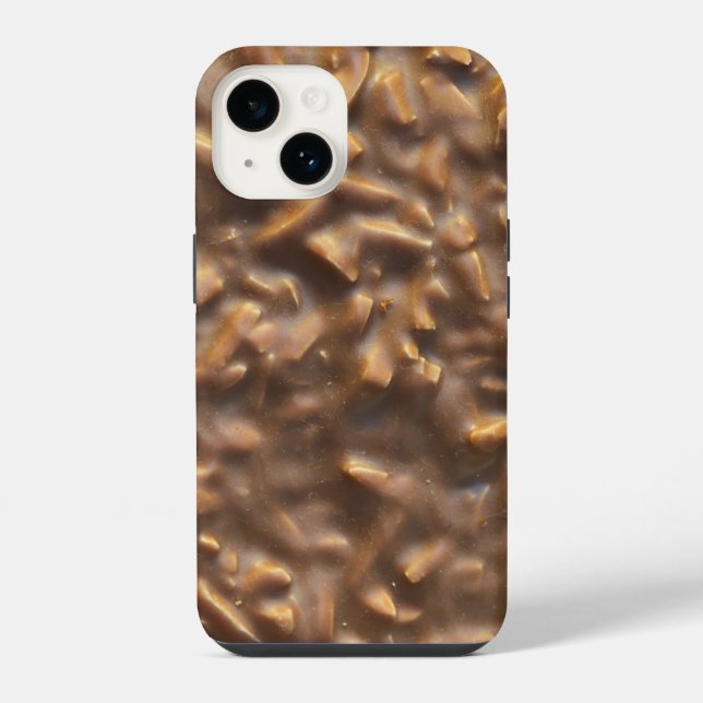 Schokoladenriegel mit Stücken iPhone 14 Hülle (Rückseite)