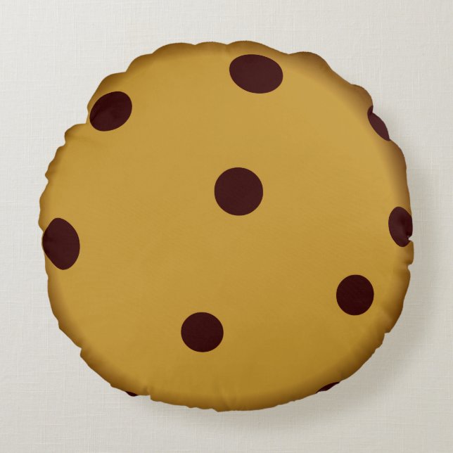 Schokoladensplitter-Plätzchen Rundes Kissen (Vorderseite)
