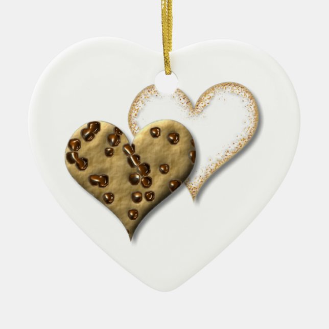 Schokoladensplitter-und Zuckerplätzchen Keramikornament (Vorne)