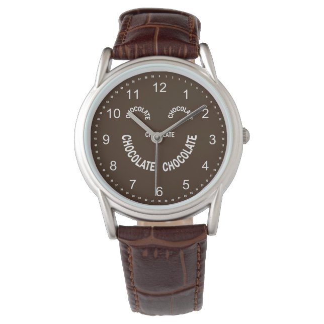 Schokoladentext Armbanduhr (Vorderseite)