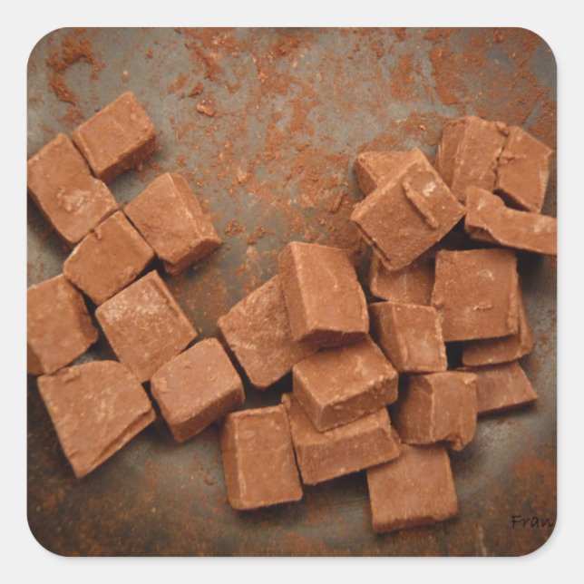 Schokoladentrüffel Quadratischer Aufkleber (Vorderseite)