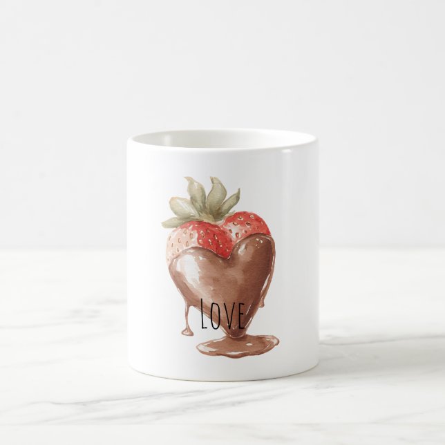 Schokoladenüberzogene Erdbeerherz Kaffeetasse (Mittel)