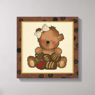 Schokoladeteddy-Bärn-Leinwand Druck Leinwanddruck