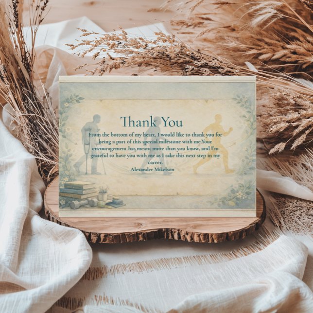 Scholarly Physical Therapy Graduation Dankeskarte (Von Creator hochgeladen)