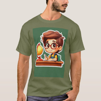 "Scholarly Savvy: Cartoon 3D Junge studieren" T-Shirt