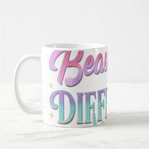 Schön Anders – Elegante Regenbogen-Typografie Kaffeetasse