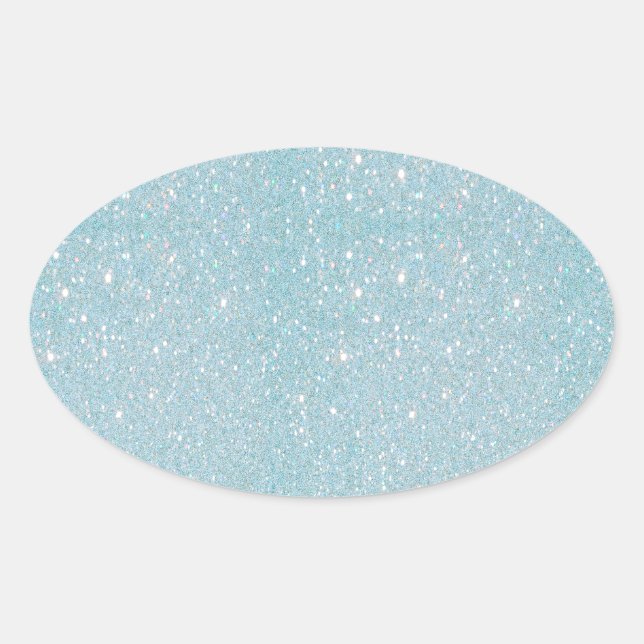 Schön angesagter, weich blauer Glitzer-Shirt Ovaler Aufkleber (Vorderseite)