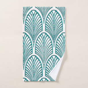 Schön,Art Deko, Jugendstil,Vorlage,aquamarin,wei Handtuch