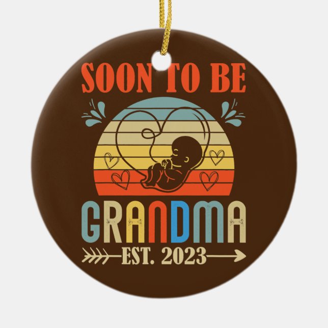 Schon bald Oma 2023 Schwangerschaft Keramik Ornament (Vorne)