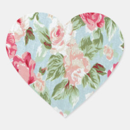 schön, blumenreich, rosa, Vintag, viktorianisch, s Herz-Aufkleber