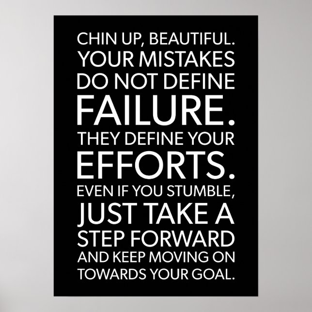 Schön chin up - Erfolg Motivierend Poster (Vorne)