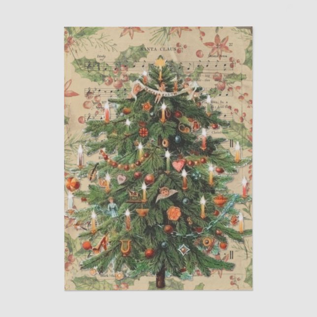 Schön dekoriert Viktorianischer Weihnachtsbaum Seidenpapier (Vorderseite)