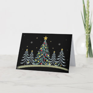 Schön dekorierte Weihnachtsbaum Weihnachtskarte Karte