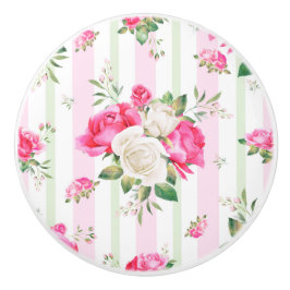 schön, Frühling, Shabby Chic, rosa Rosen, Chic, f Keramikknauf
