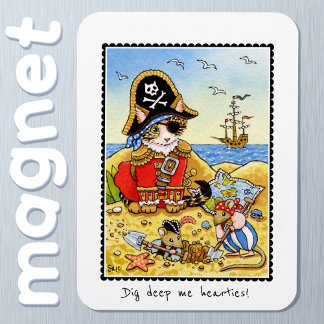 Schön! Funny Pirate Cat Maus Magnet