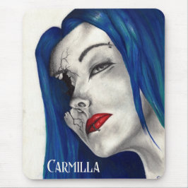 Schön gebrochene Fantasy-Goth-Girl mit blauen Haar Mousepad