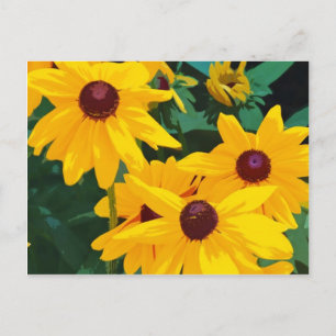 Schön gelbe Sonnenblumen drucken Postkarte