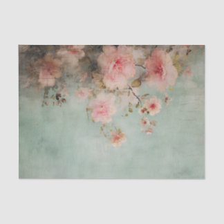 Schön gestresste rosa Blumen am Rand Seidenpapier